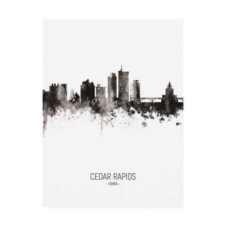 Trademark Fine Art Michael Tompsett 'Cedar Rapids Iowa Skyline Portrait II' Canvas Art, 18x24 MT03186-C1824GG